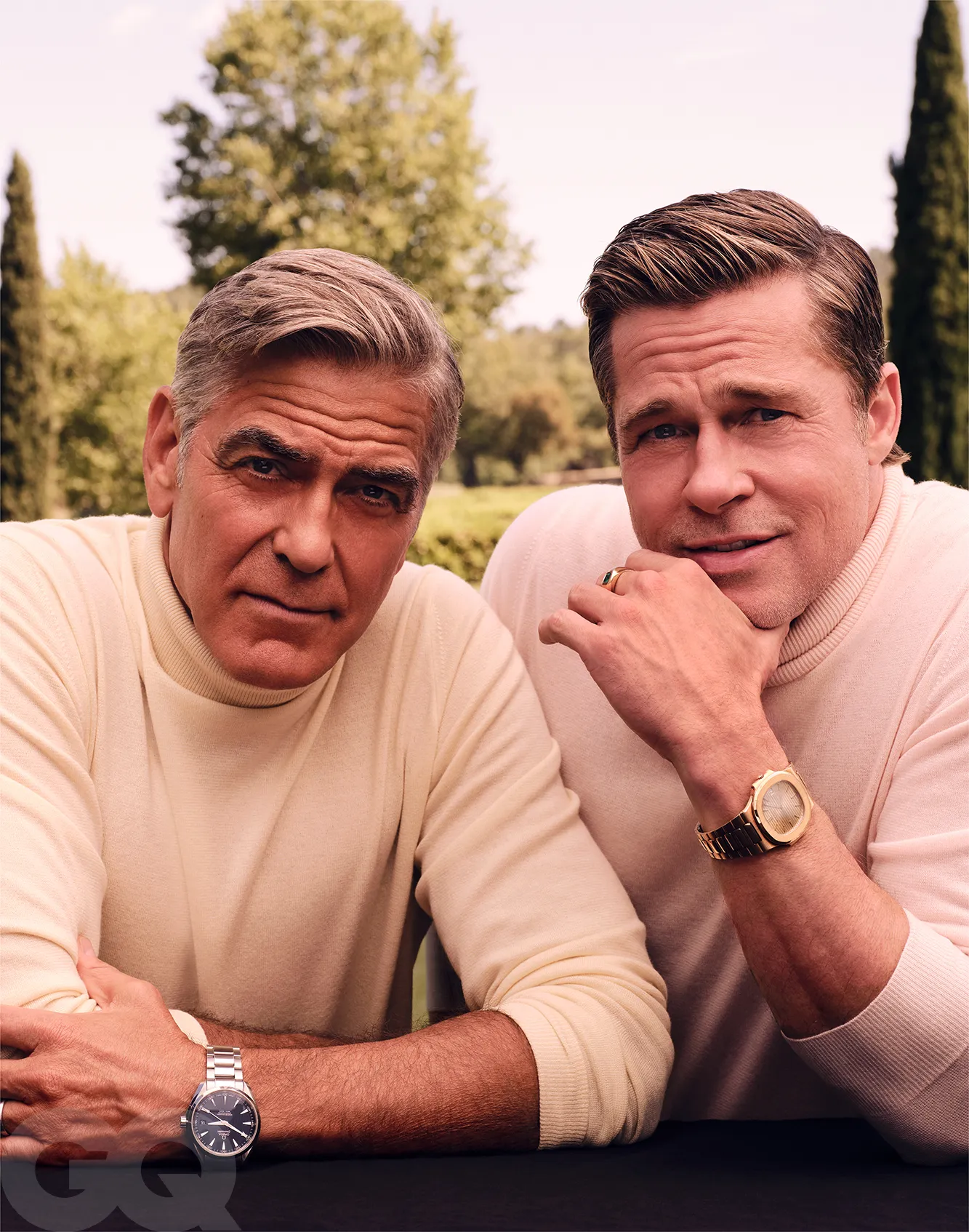 George Clooney and Brad Pitt for GQ.